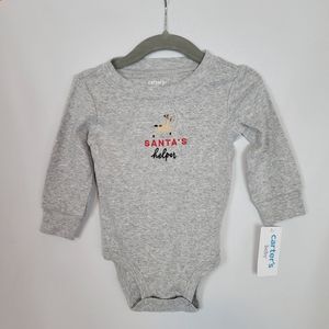NEW - Carter's Christmas Onesie "Santa's Helper" in Grey